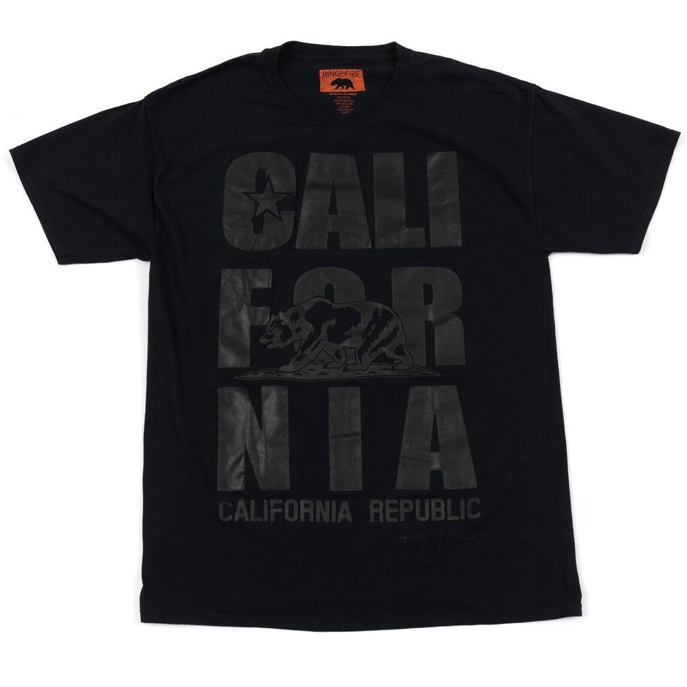 Ring‎ of Fire Men's Large Black California Republic Bear T-Shirt EUC